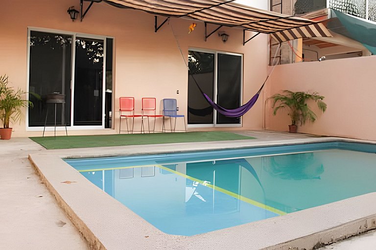 C7 Casas la colmena a 3 min playa alberca 4 rec,